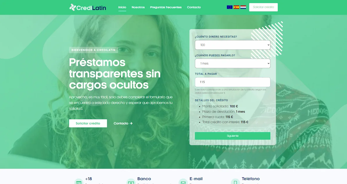 Diseño web Credi Latin